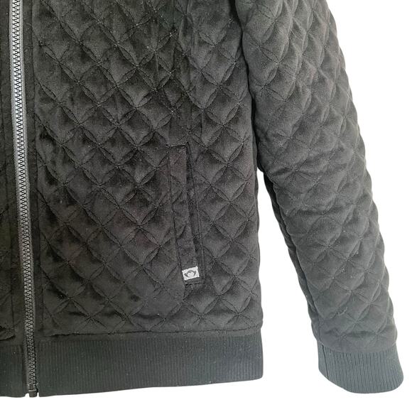 Appaman Girls Black Nikki Quilted Velour Bomber Jacket size 14 - Picture 3 of 10